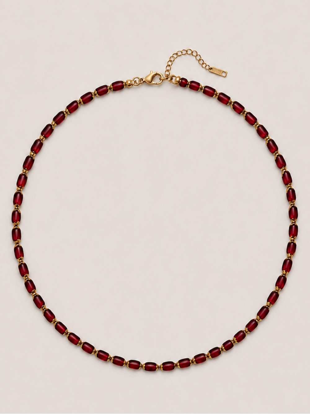 New! Burgundy Red Wine Gold Beaded Dopamine Necklace NWOT